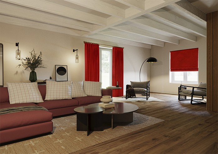 Odessa Velvet, Crimson - Roman Blind - Image 6